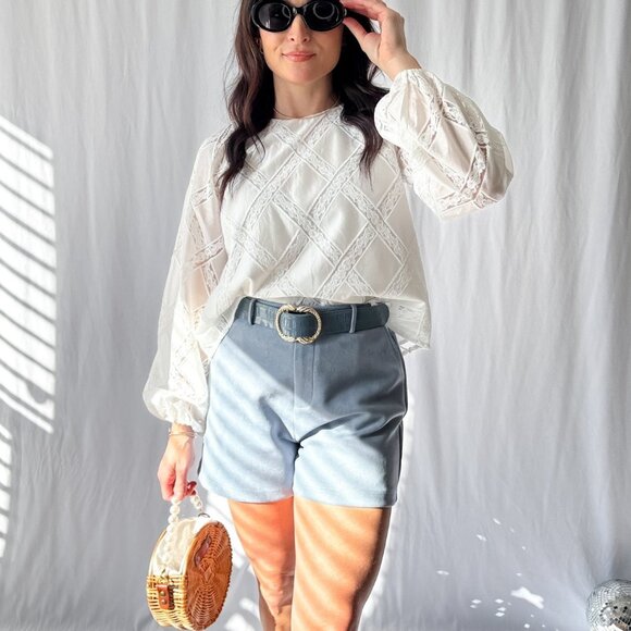 Women's Parisian Lace Long Sleeve Top | Sofie The Label | White - Picture 9 of 12